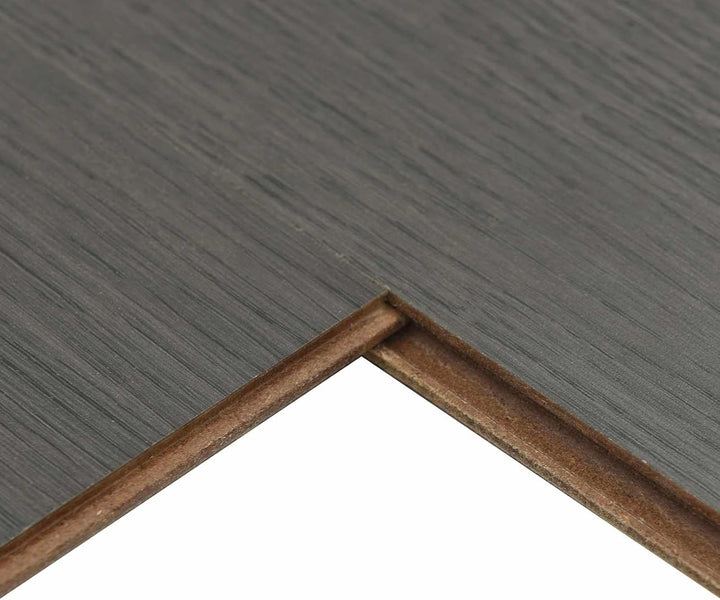 Laminatboden Warmer Grau Holzwerkstoff, 15er Set, 101 x 20 x 0,8 cm je Platte, Klicksystem ohne Kleb