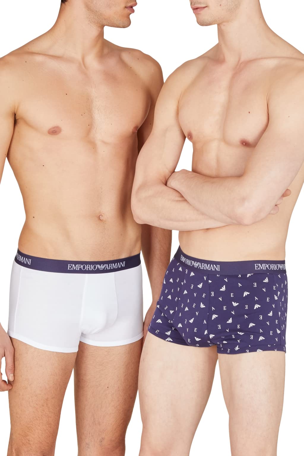 Emporio Armani Herren Trunks (3er Pack) S Marin/Pr.eclips/Whit, S Marin/Pr.eclips/Whit