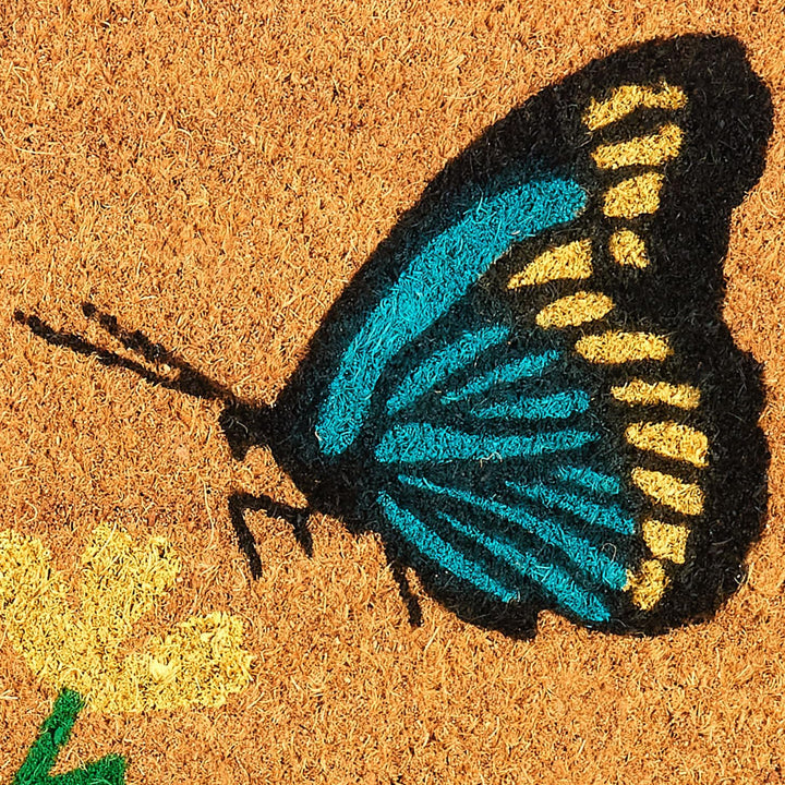 BRUBAKER Fussmatte für Aussen und Innen - Schmetterlinge mit Blumen - 45 x 75 cm Schmutzfangmatte au