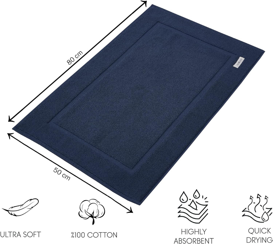 PandaHome Badvorleger Set aus 100% Baumwolle - 2 Stück Badematte - Duschvorleger Duschmatte, Schnell