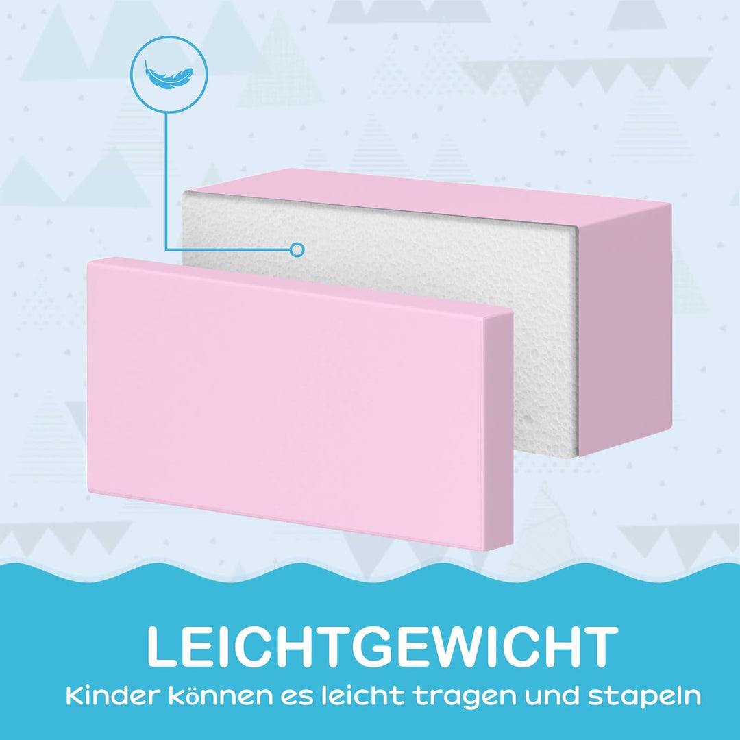 HOMCOM 7 TLG. Schaumstoff Bausteine Kinder Softbausteine Toben & Klettern Bauklötze Weiche Riesenbau