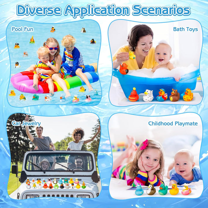 25 Stück Gummi Badeenten Bunt Gummiente Schwimmer und Bade Enten Rubber Duck Kinder Badewannenspielz