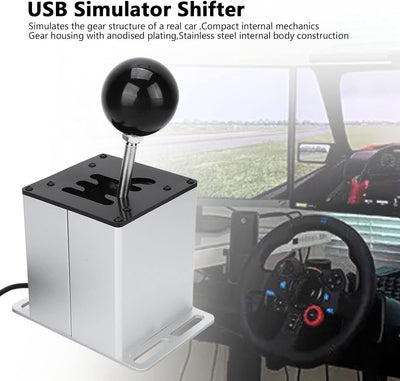 Zunate USB Simulator Shifter für ATS ETS Dust WRC SIM Racing Game, 6+R PC Game H Gearshifter für Log