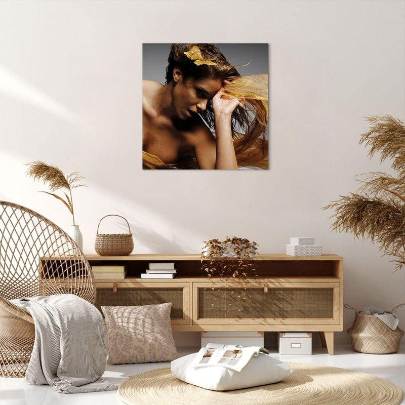 Bilder auf Leinwand Frau Pose Tanzen Leinwandbild mit Rahmen 60x60cm Wandbilder Dekoration Wohnzimme