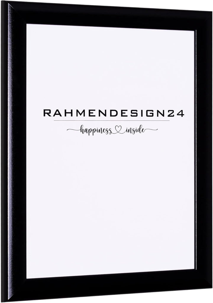 Rahmendesign24 Bilderrahmen Fiona 40x80 Schwarz (Hochglanz) Fotorahmen, Wechselrahmen, Posterrahmen,