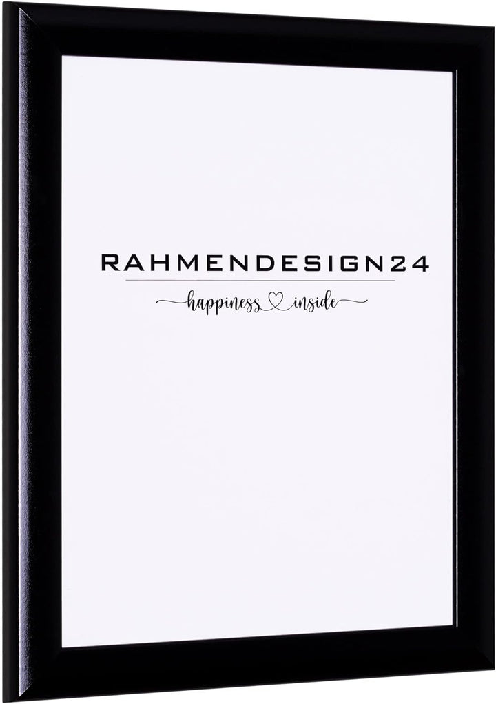 Rahmendesign24 Posterrahmen Fiona 60x80 Schwarz (hochglanz) Fotorahmen, Wechselrahmen, Bilderrahmen,