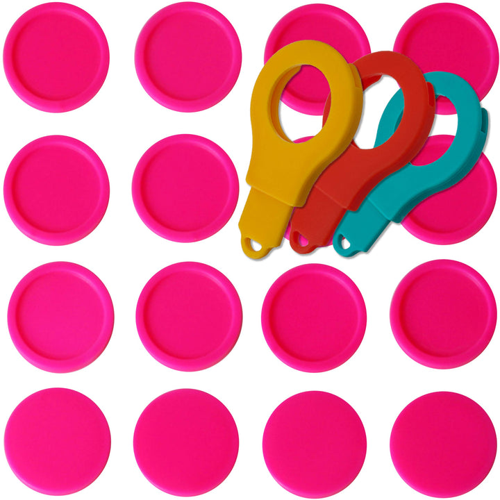 SchwabMarken 2000 Einkaufswagenchips Pfandmarken EKW2 Wertmarken Farbe Neon-Pink, Randmarken + 3 Chi