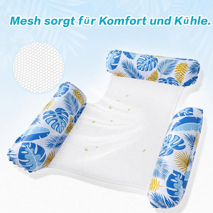 Luftmatratze Pool, 2 Stück Wasserhängematte, XL Luftmatratze Wasser, 4 IN 1 Wasserspielzeug Pool Luf