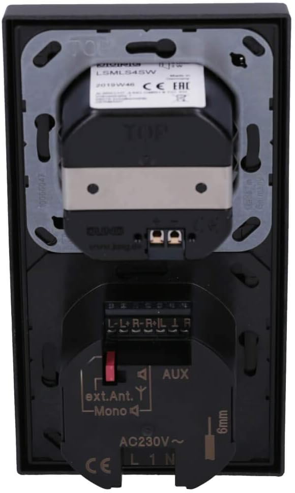 Jung Smart Radio DAB Komplett-Set Schwarz Serie LS DABLS1SW mit Lautsprecher und 2-Fach Rahmen LS982