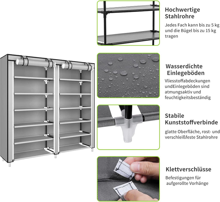 Cannoli Schuhschrank, Schuhschrank, Schuhregal, wasserdicht, 7 Schichten für 36 Paar Schuhe, Schrank