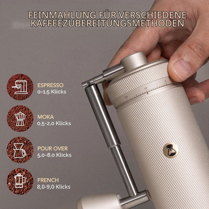 Manuelle Kaffeemühle S3 TIMEMORE, Numerisch Einstellbare Feinheit, Klappgriff, Upgrade Integriertes