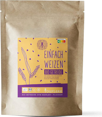 KoMoMio natur| Made in Austria | Edelkorund und Keramik Mahlstein | + 2,5 kg Bio Weizen