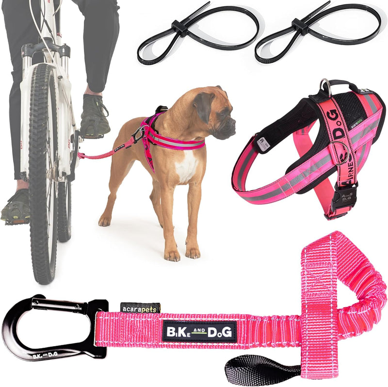 BIKE AND DOG - Hundeleine und Hundegeschirr für das Fahrrad, Geschirr mit 3 Ringen, Davon 2 seitlich