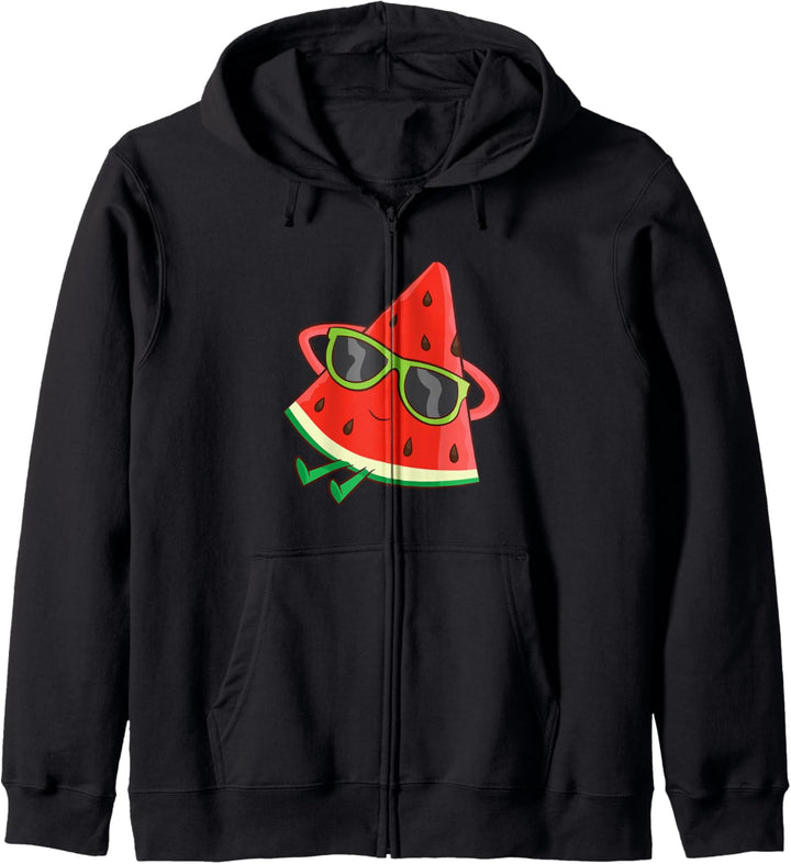 Melone Sommer Frucht Sonnenbrille auf Wassermelone Kapuzenjacke