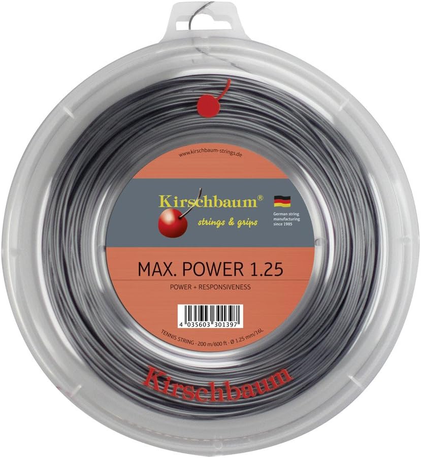 Kirschbaum Max Power String Reel-Black, 1.3 mm 200m Anthrazit, 200m Anthrazit