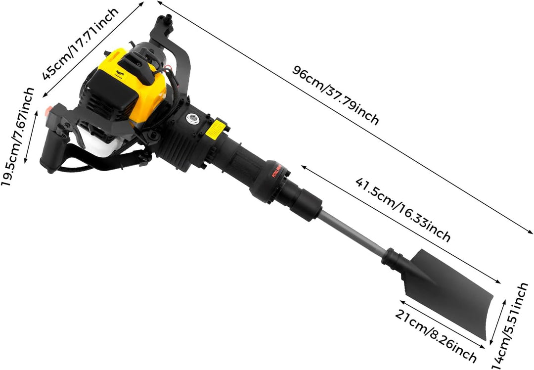 Grabenfräse Benzin 52CC 1900W Baumgraber Baumgrabmaschine Garten Baum Bagger Tragbarer Benzin Handge