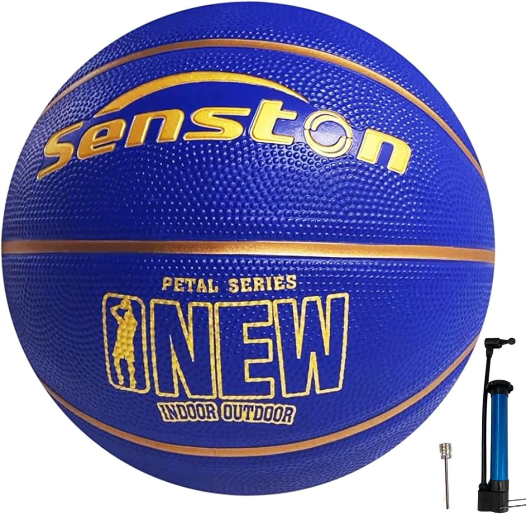 Senston Basketball Grösse 7, Baskettball mit Pumpe, Outdoor Basketbälle, Anti-Rutsch und Hervorragen