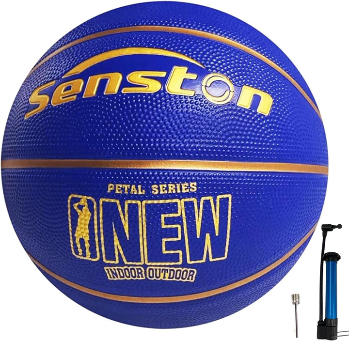 Senston Basketball Grösse 7, Baskettball mit Pumpe, Outdoor Basketbälle, Anti-Rutsch und Hervorragen