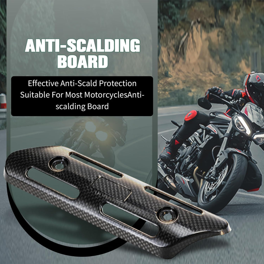 JFG RACING Motorrad Hitzeschutzblech,Echte Kohlefaser Auspuff Hitzeschild Hitzeschutz Universell für