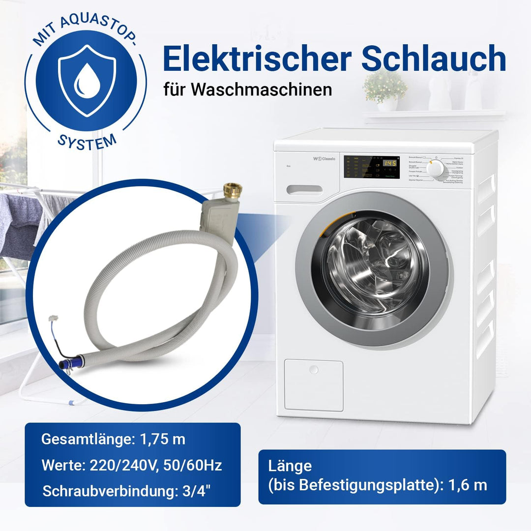 Wasserzulaufschlauch Schlauch Aquastopschlauch 1,6 m Ersatz für Miele 5729731 Zulaufschlauch Aquasto
