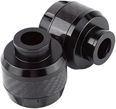 Aramox Sliders Frame, 1 Paar Kohlefaser-Motorrad-Vorderradgabel-Rahmen-Slider-Sturzschutz (Schwarz),