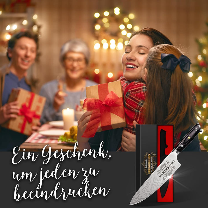 Küchenmesser Scharf Geschenke für Mama Weihnachten - 34 Cm Kochmesser Profi Messer, Weihnachtsgesche