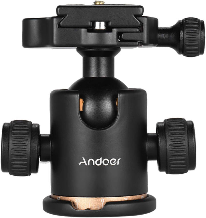 Andoer Mini Stativkopf Kugelkopf, Kamera Stativ Stativköpfe mit Schnellwechselplatte 1/4 zoll Schrau