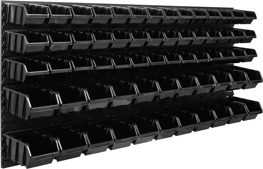 SimpleThing Lagersystem Werkstattregal | 172 x 78 cm | 64 stck. Box | Wandregal mit Stapelboxen - Wa