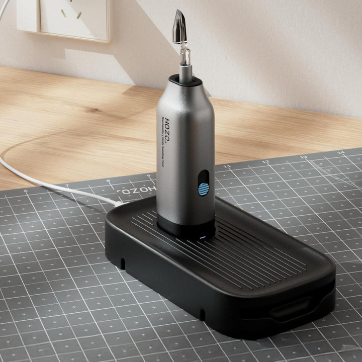 HOZO NeoSander Ladestation mit Schleifpapier-Aufbewahrung, Schreibtisch-Organizer und Ladefunktion,