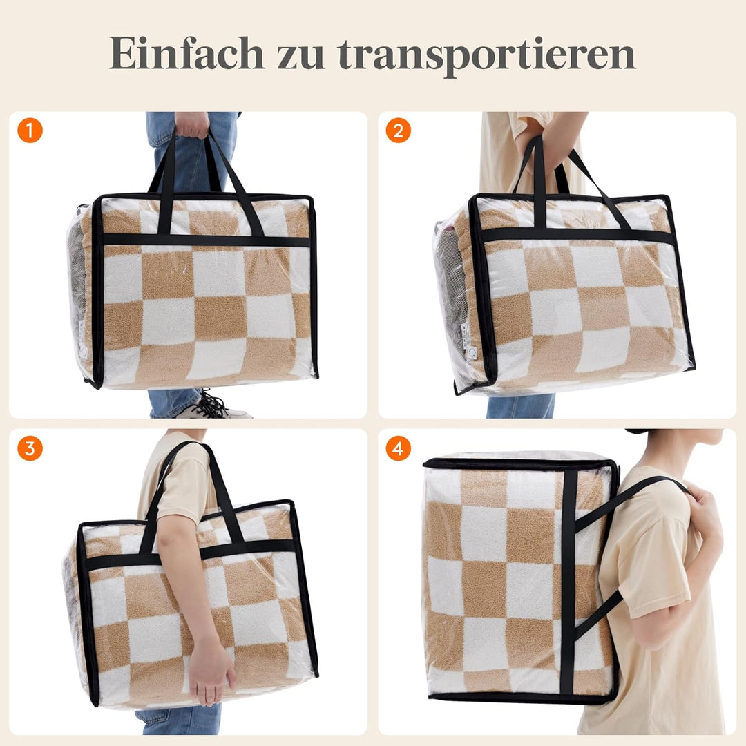 Lifewit 4 Stück Transparente Plastik Aufbewahrungstasche, 40L Kleiderschrank Organizer Aufbewahrungs
