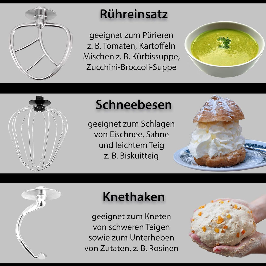 Küchenmaschine Paris Edelstahl 12 Liter Küchengerät & Fleischwolf