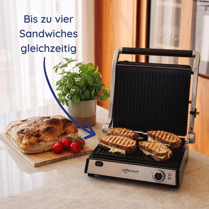 Safecourt Kitchen Sandwichgerät - Grillgerät - Wechselplatten ContactGrill - 3-in-1-180°C Grill