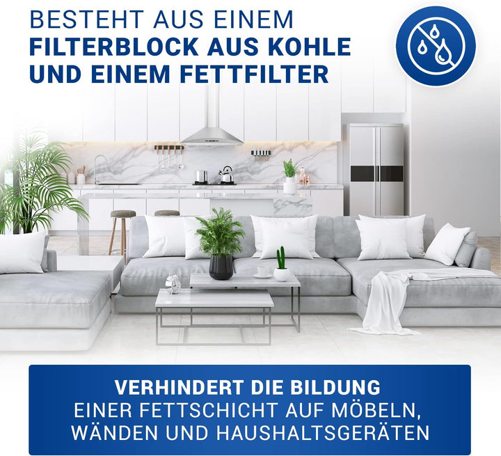VIOKS Aktivkohlefilter Dunstabzug Filter SET 4x / Kohlefilter 430x175mm Ersatz für Neff Dunstabzugsh