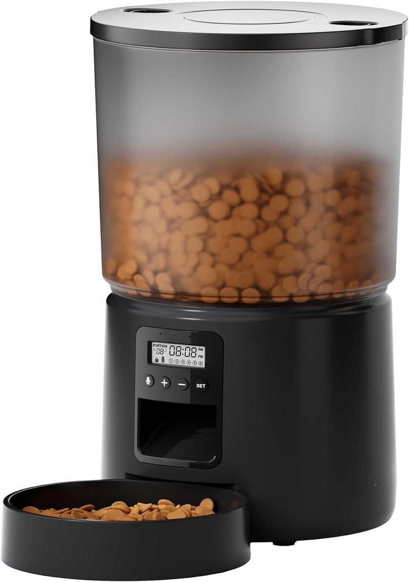 BEMOONY 5L Futterautomat Katze, Katzenfutter Automat mit Programmierbarem Timer, 1-6 Mahlzeiten pro