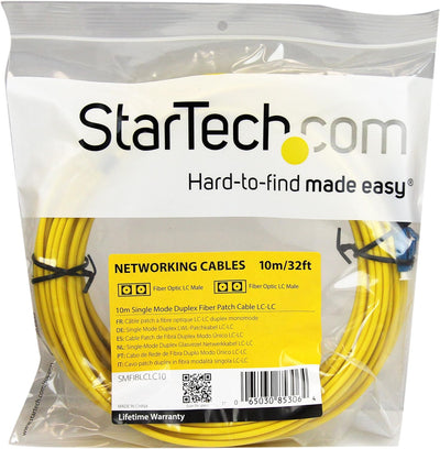 StarTech.com 10m Singlemode 9/125 Duplex LSZH LC auf LC OS1 LWL / Glasfaser-Netzwerkkabel, Gelb gelb