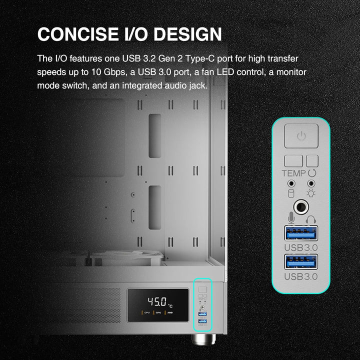 GAMDIAS Atlas E1 ATX Gaming Midi-Tower PC-Gehäuse,Echtzeit-Anzeige mit Software, Enthalten 3 x 120mm