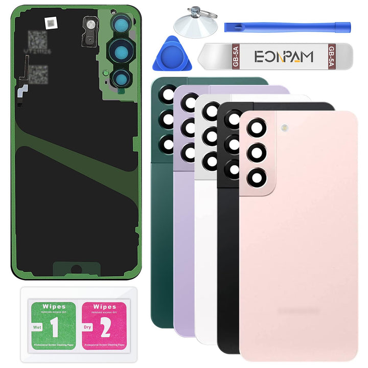 Eonpam Akkudeckel für Samsung Galaxy S22 5G S901 Rückseite Glas Original Backcover Back Glas Ersatz
