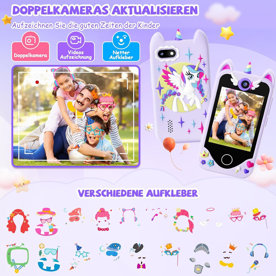 Kinder Handy Smartphone Mädchen Geschenke - Weihnachten Geburtstag Geschenke ab 3 4 5 6 Jahre Mädche