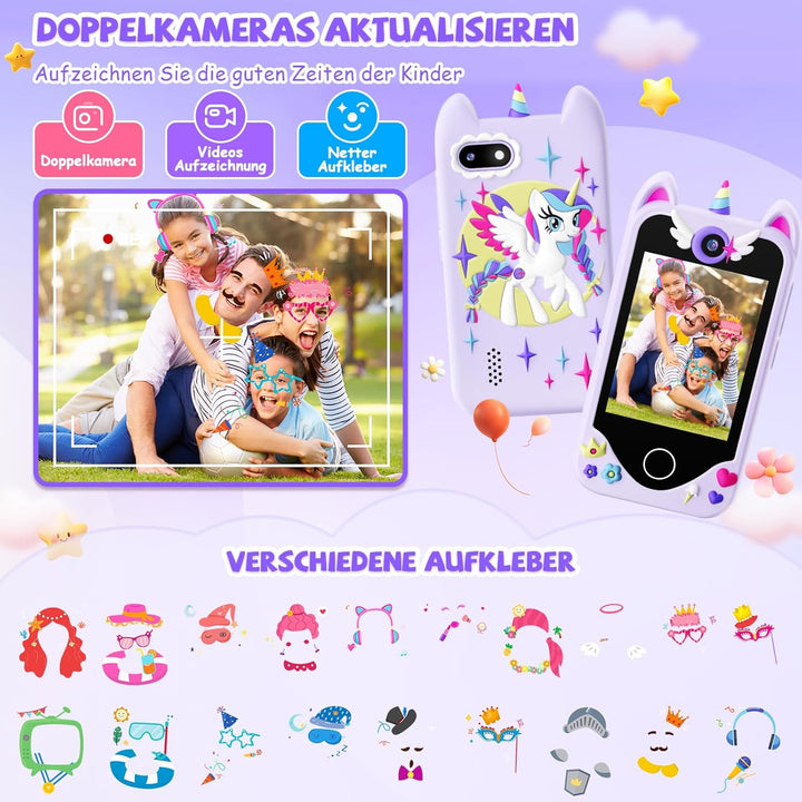 Kinder Handy Smartphone Mädchen Geschenke - Weihnachten Geburtstag Geschenke ab 3 4 5 6 Jahre Mädche