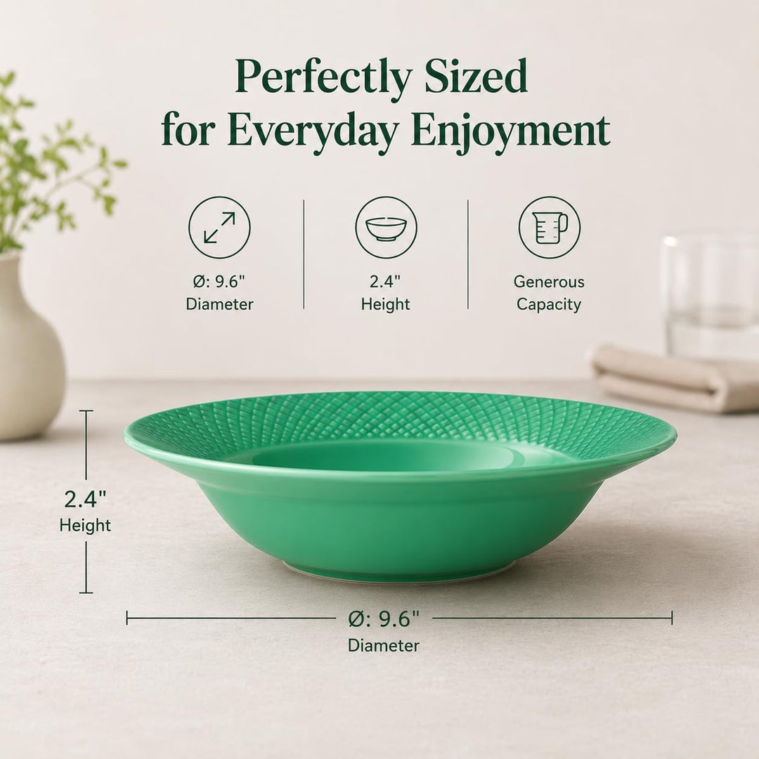 Lyngby Porcelæn Tiefer Teller Ø24.5 cm Rhombe Color Mix & Match Porzellan, grün, Grün