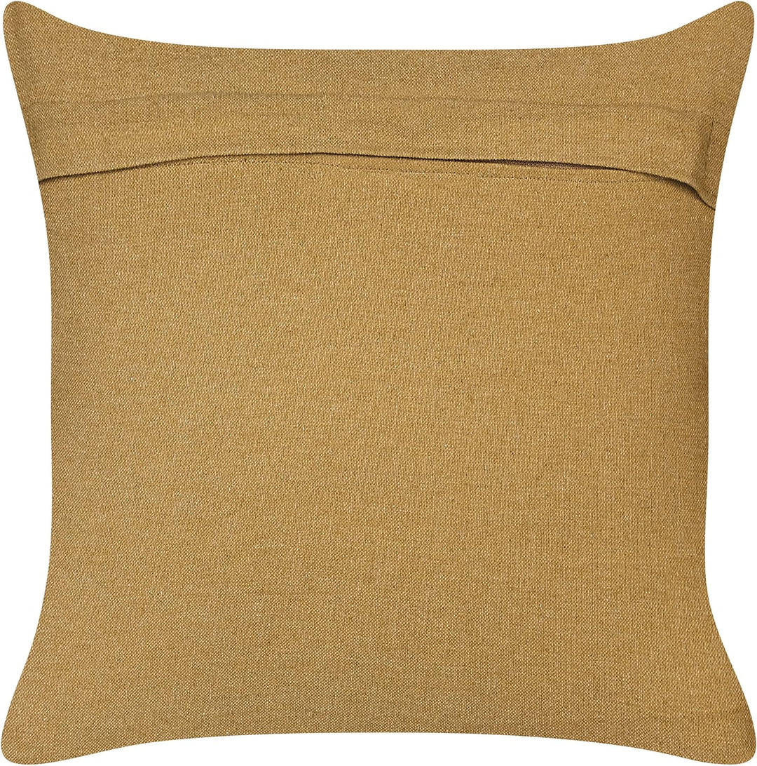 2 Kissen im Kilim-Stil orientalisches Ethnomuster aus Jute und Wolle 45 x 45 cm Grün, Katora