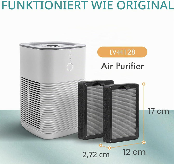 (4 Stück) Luftreiniger-Filter Ersatz kompatibel für LEVOIT LV-H128/PUURVSAS (HM669A) / ROVACS (RV60)