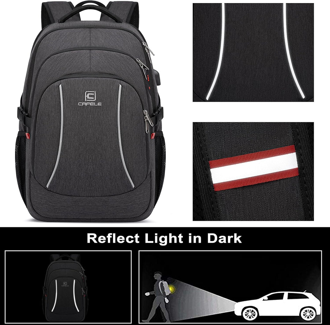 Cafele Rfid Anti-Diebstahl-Rucksack Laptop Schulrucksack Teens Bookbag Mittlerer Computerrucksack mi