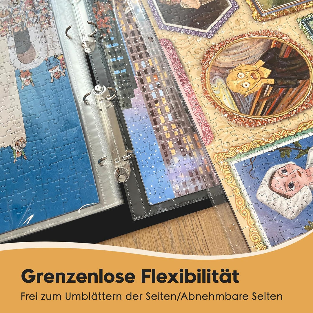 Nariolar Puzzle-Aufbewahrungsordner für 1000 Teile – 15 HD-Taschen, Platz für 30 Puzzles, staubdicht