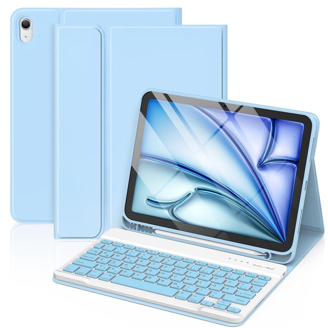 GAOJIE Tastatur Hülle für iPad 10.2 Zoll 9/8/7 Generation 2021/2020/2019, iPad Pro 13 Zoll, iPad air