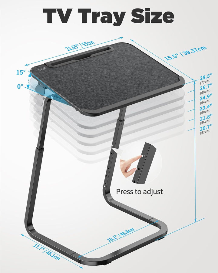 SAIJI Beistelltisch, Doppelnutzung Frühstückstablett Laptoptisch, Stabilere U-förmige Füsse, Couchti