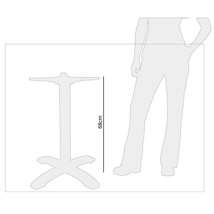 Bolero dn641 Vier bein Tisch Boden, Aluminium, 680(H) x 650(L) x 650(W)mm