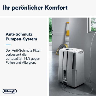 De'Longhi Luftentfeuchter Tasciugo Ariadry DD230P – elektrischer und mobiler Raumentfeuchter mit Pum