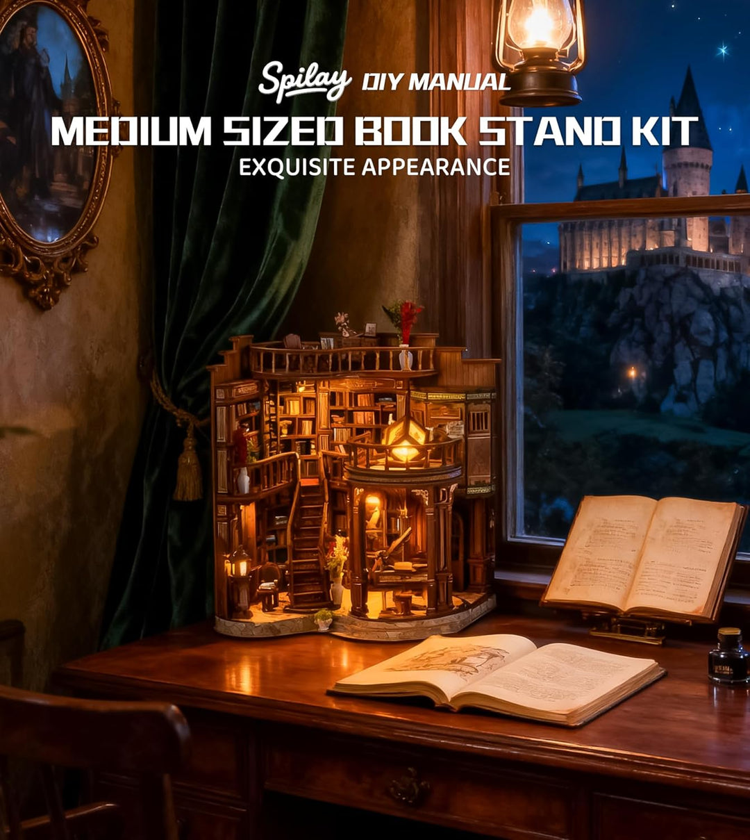 Spilay Miniatur Haus, DIY Miniature House Modellbausatz Mit LED-Licht, Puppenhaus Holz Tiny House, K