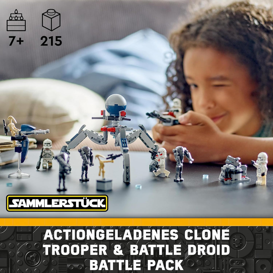 LEGO Star Wars Clone Trooper & Battle Droid Battle Pack, Spielzeug für Kinder mit baubarem Speeder B